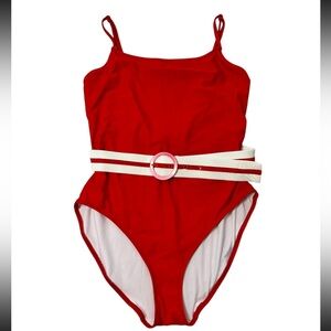 Solid & Striped Red Swimsuit